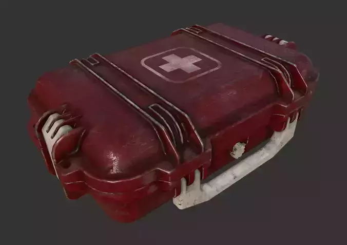 First Aid Medical Kit Case Low-poly 3D model