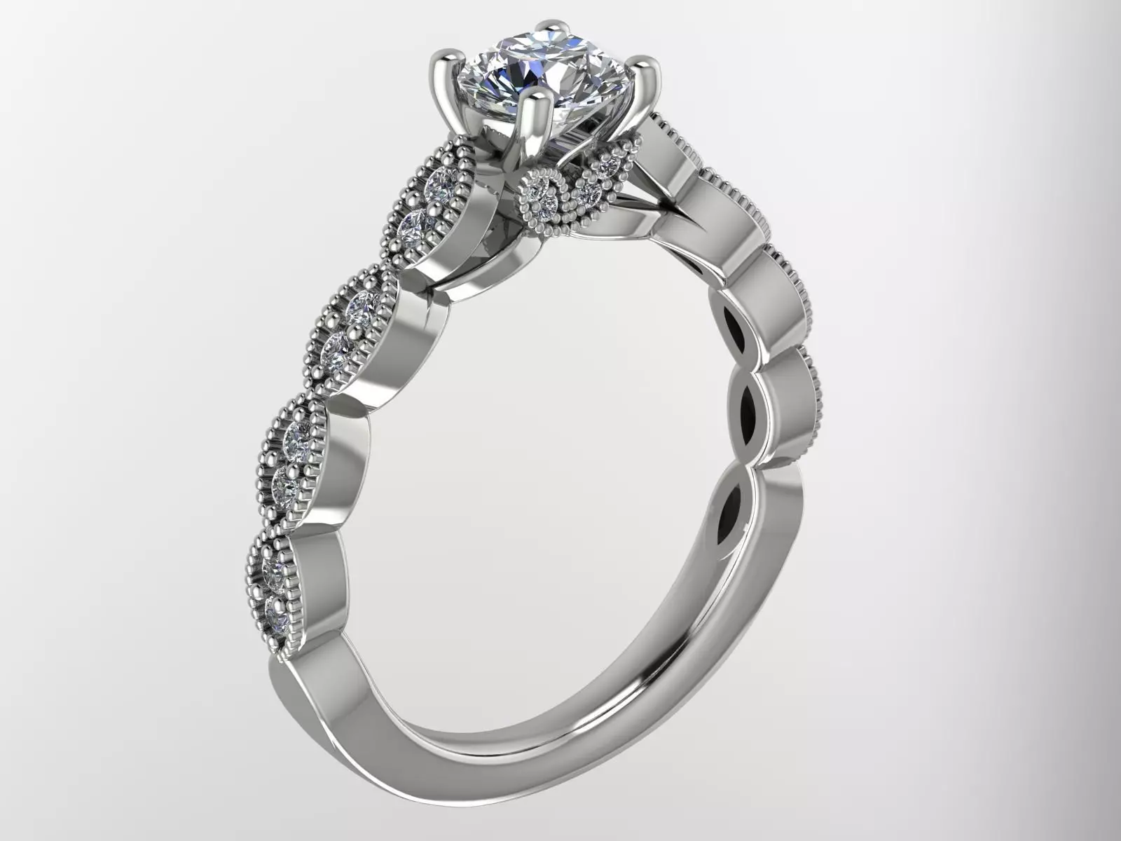 Ring03 diamond engagement ring 3D print model