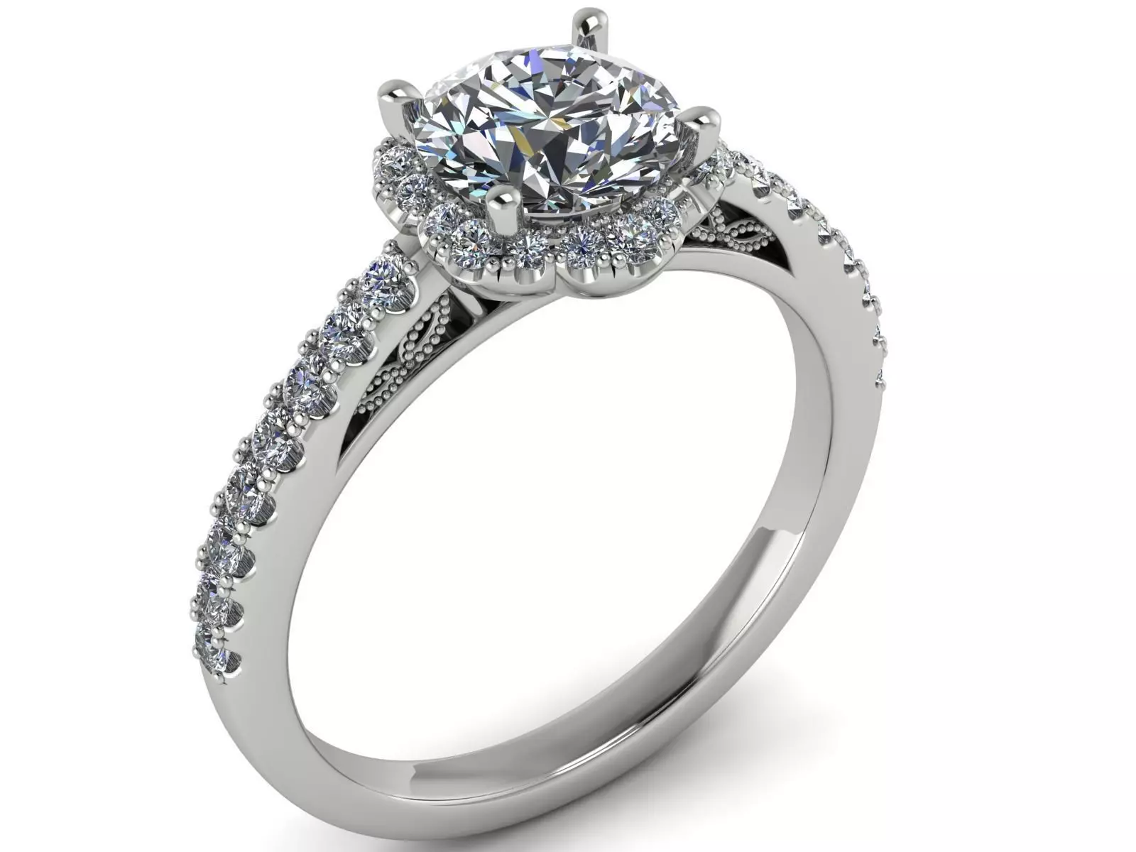 Ring04 halo diamond engagement ring 3D print model_0