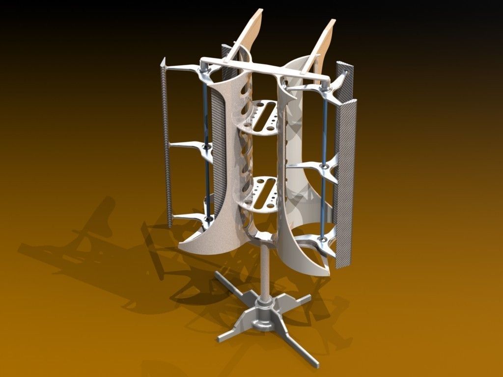 Vertical Axis Wind Turbine VAWT Free 3D model_5
