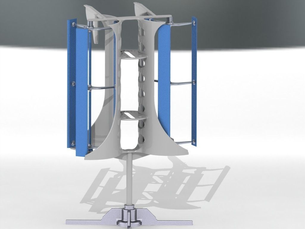 Vertical Axis Wind Turbine VAWT Free 3D model_2