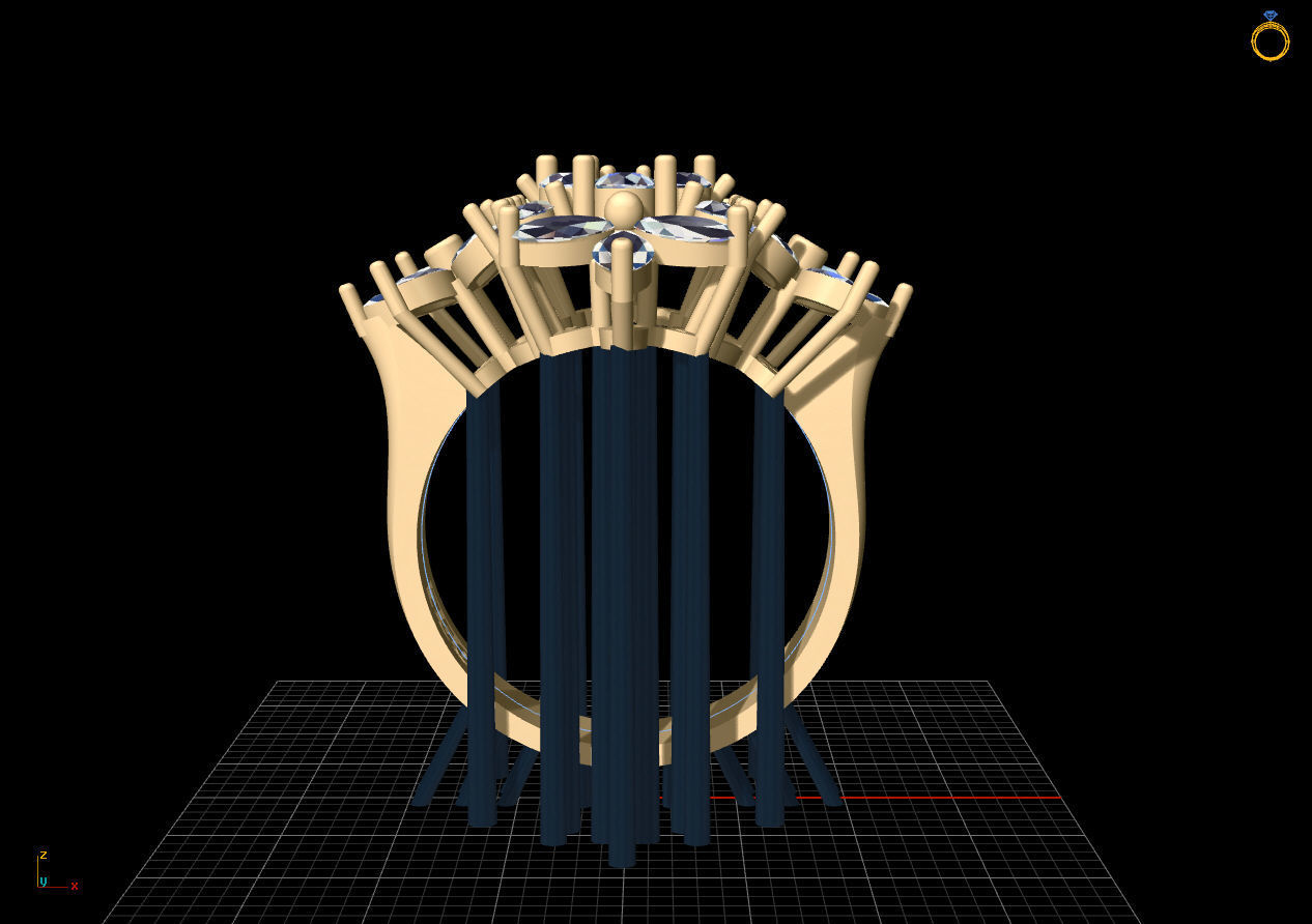 Marquise Ring 01 Silver Gold  Print 3D print model_4