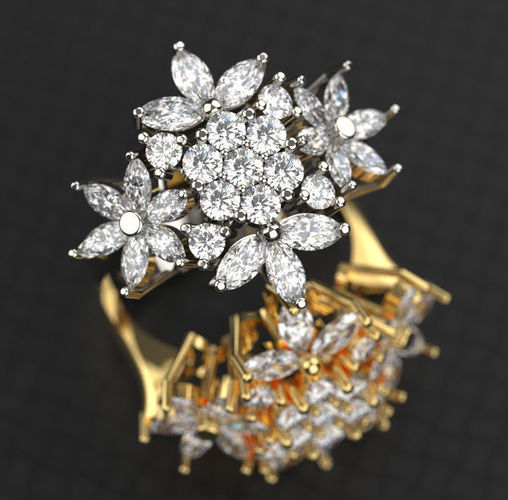 Marquise Ring 01 Silver Gold  Print 3D print model