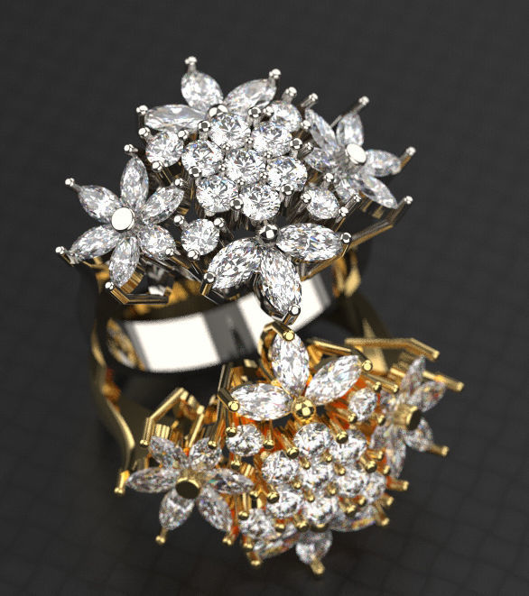 Marquise Ring 01 Silver Gold  Print 3D print model_2