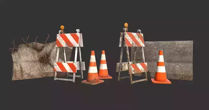 Barricade Cones Concrete Divider Pack