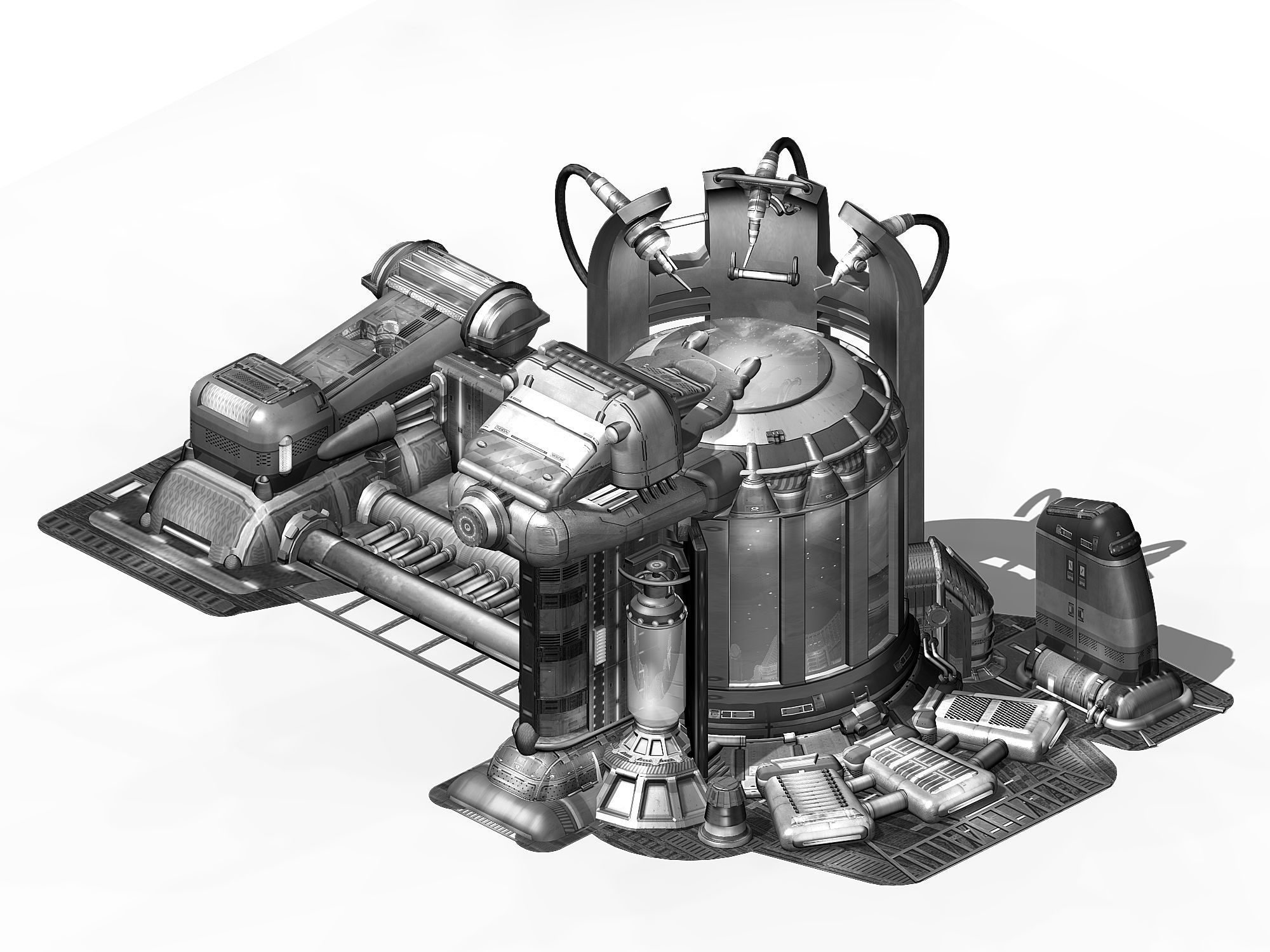 Spacecraft - power collector 3D model_4