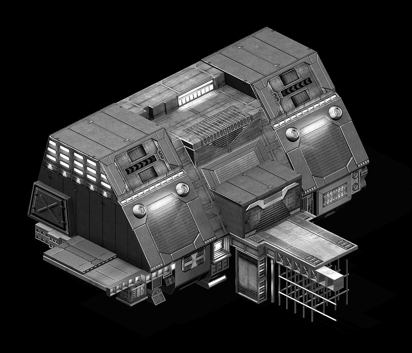 Spaceship - repair shop 02 3D model_4