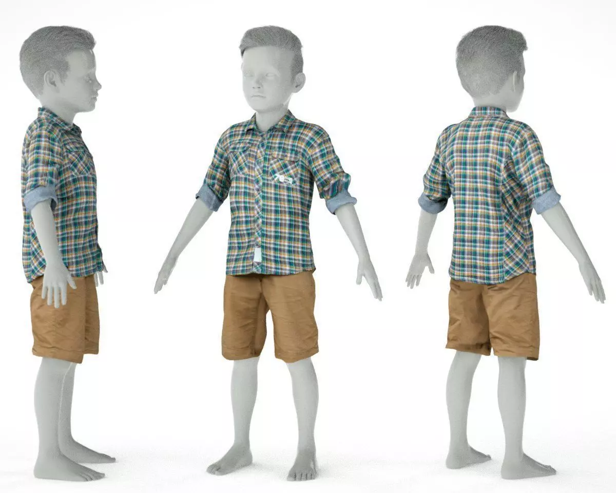 Kid Outfit 7 Low-poly 3D model
