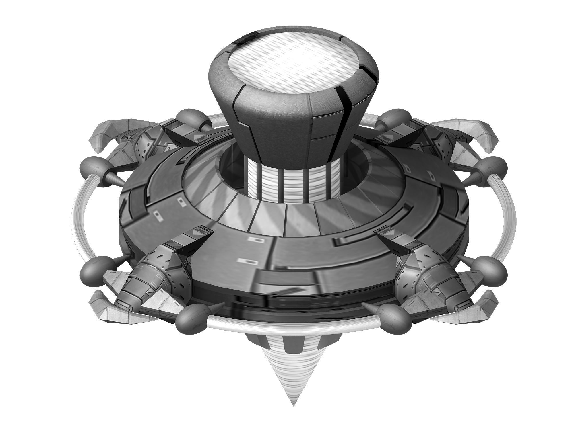 Space-air supply station 3D model_4