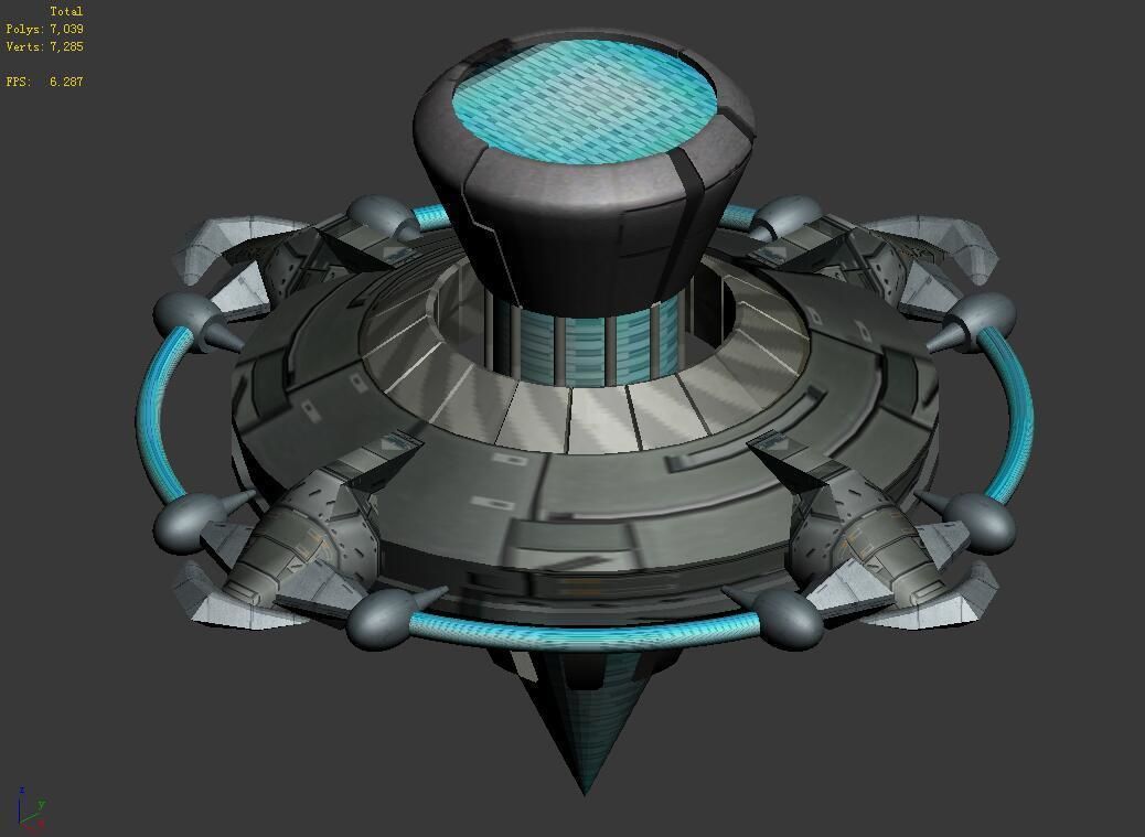 Space-air supply station 3D model_1