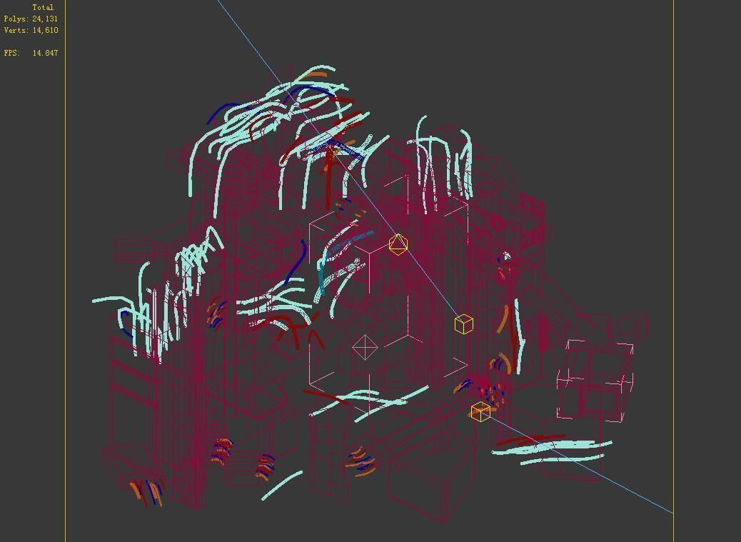 Space - Damaged Wall 04 3D model_1