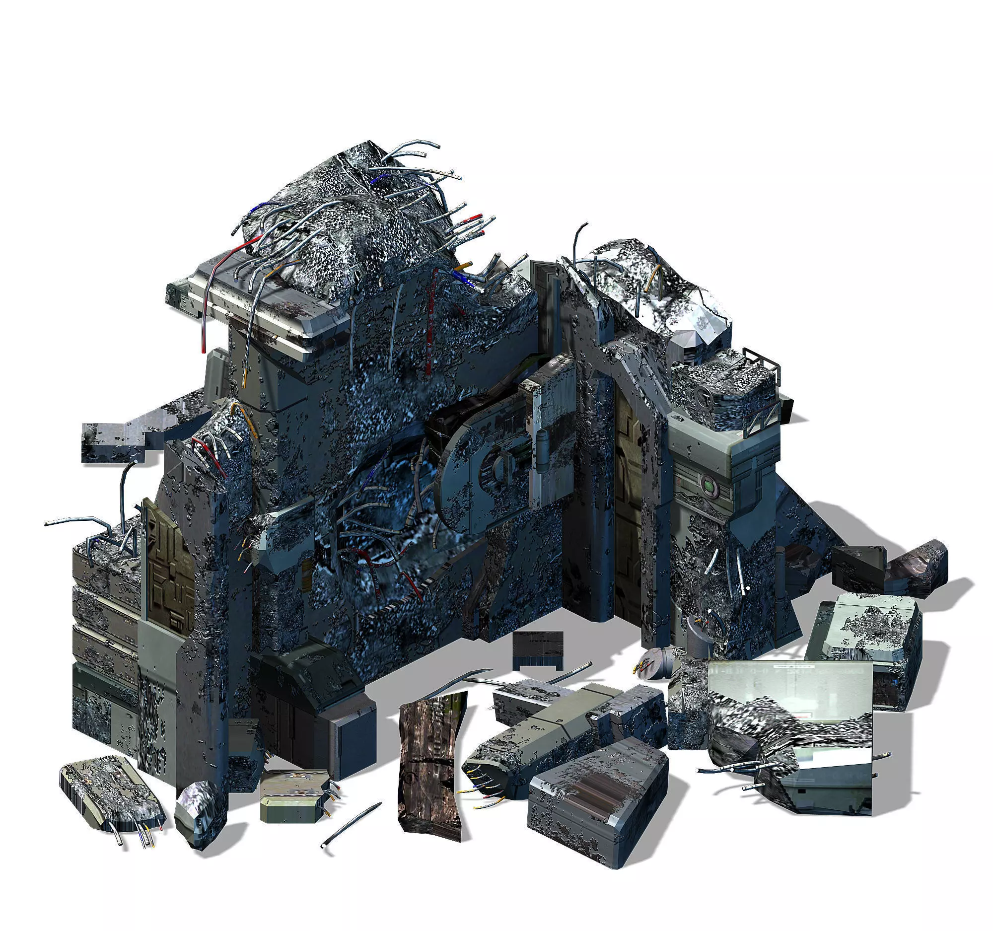 Space - Damaged Wall 04 3D model_0