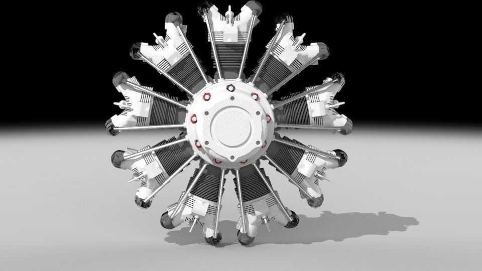 radial engine Free 3D model_5