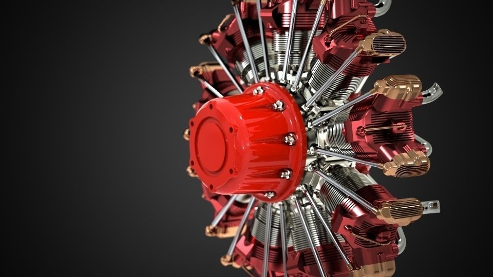 radial engine Free 3D model_7