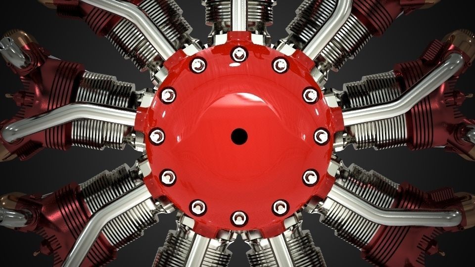 radial engine Free 3D model_9
