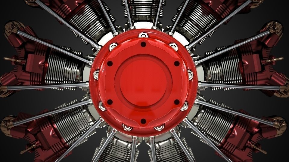 radial engine Free 3D model_8
