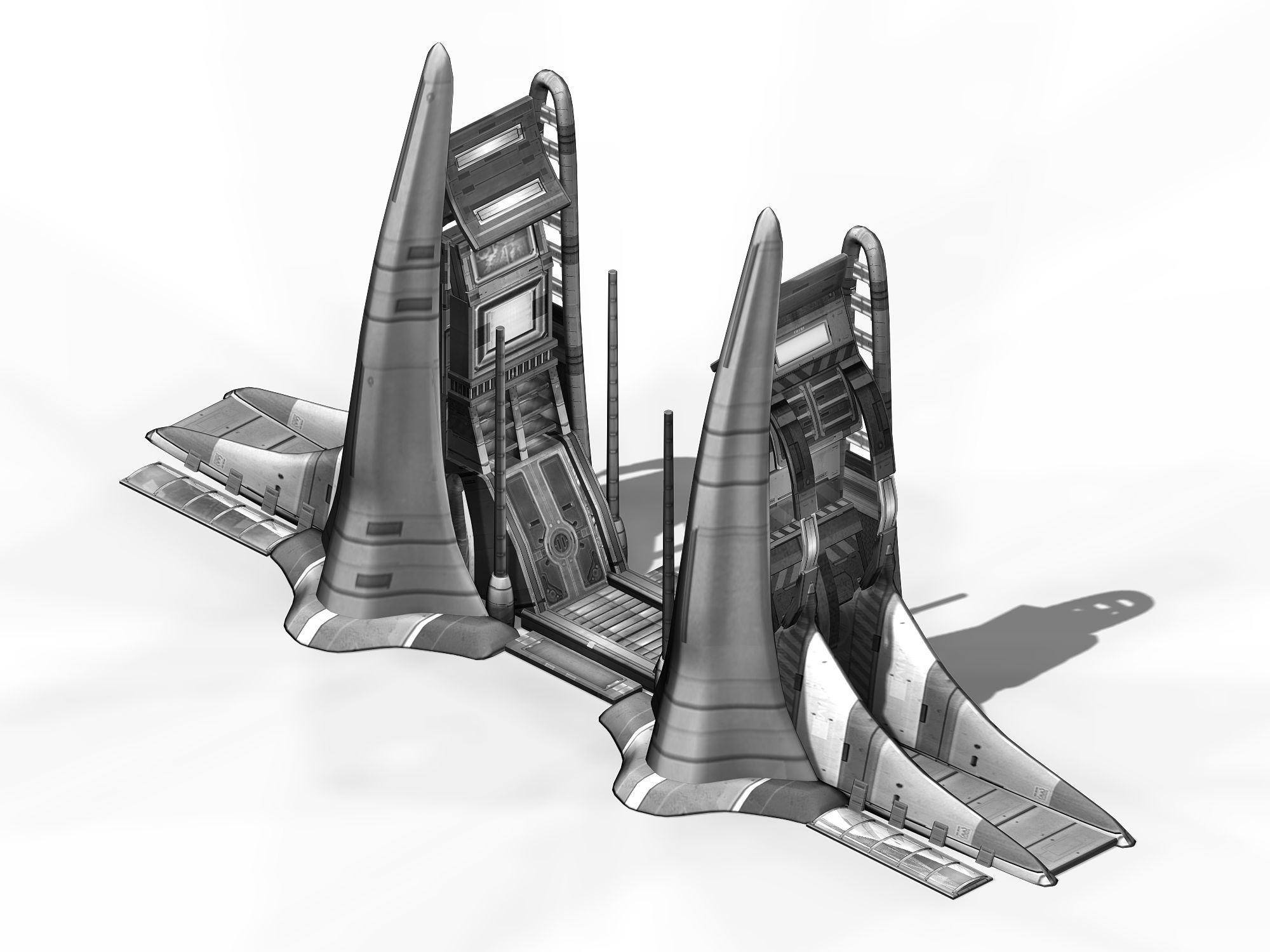 Space Station - Ground Function Gate 01 3D model_4