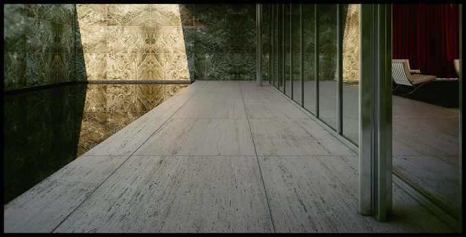 Mies Van Der Rohe Barcelona Pavilion - Third - Seventh 3D Scene 3D model