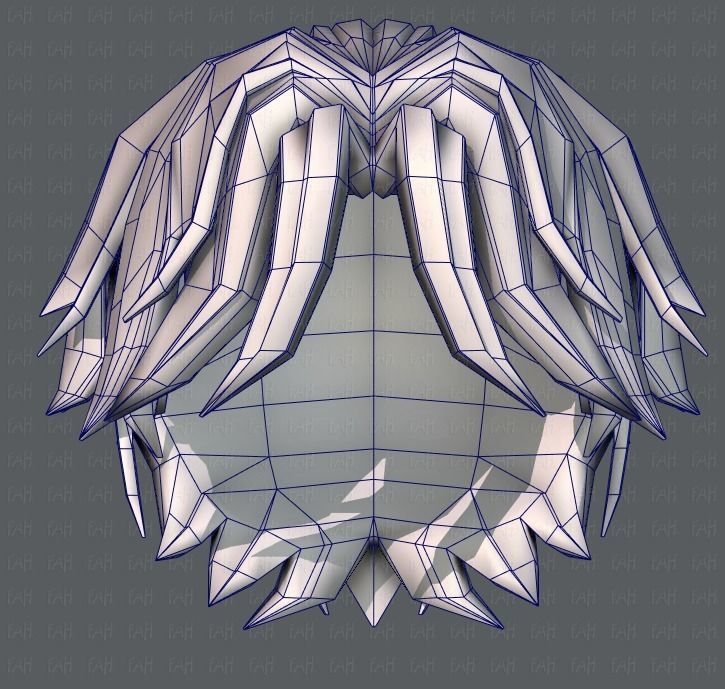 3D Hair style for boy V33 Low-poly 3D model_40