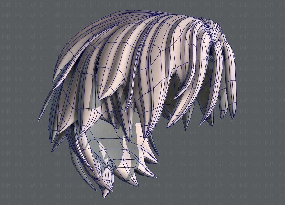 3D Hair style for boy V33 Low-poly 3D model_42