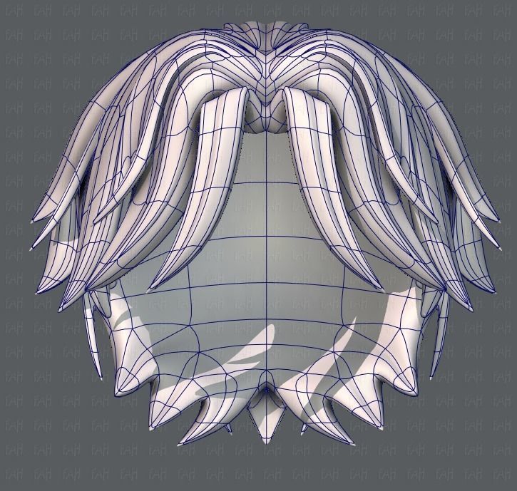 3D Hair style for boy V33 Low-poly 3D model_38