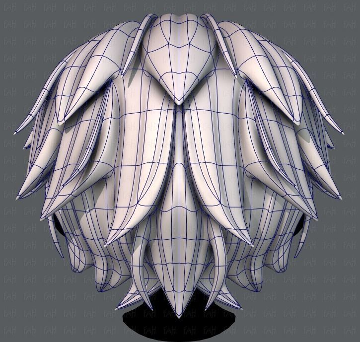 3D Hair style for boy V33 Low-poly 3D model_13