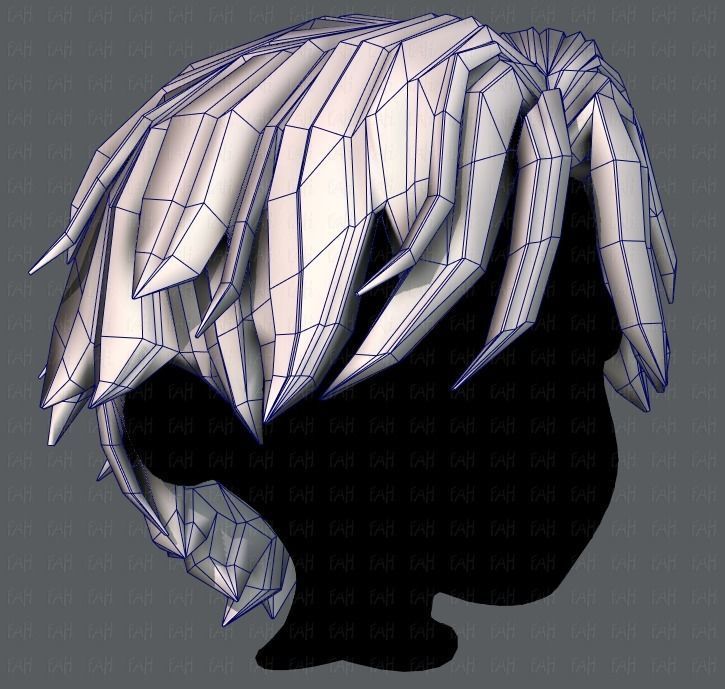 3D Hair style for boy V33 Low-poly 3D model_26