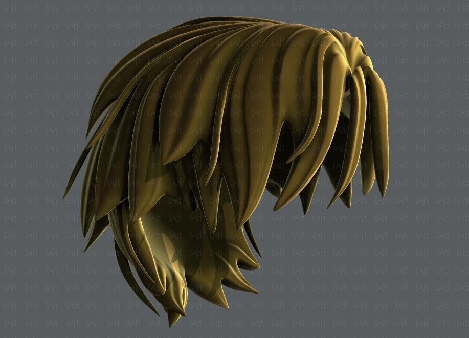 3D Hair style for boy V33 Low-poly 3D model_41