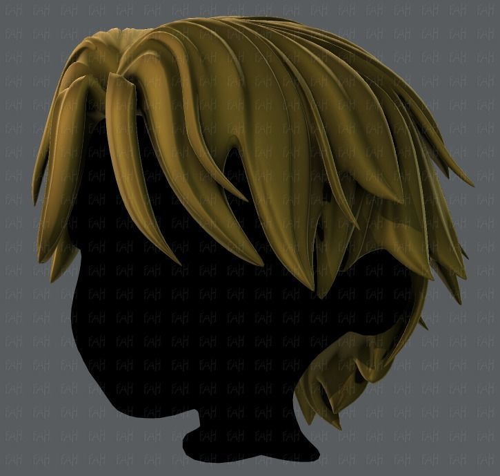 3D Hair style for boy V33 Low-poly 3D model_8