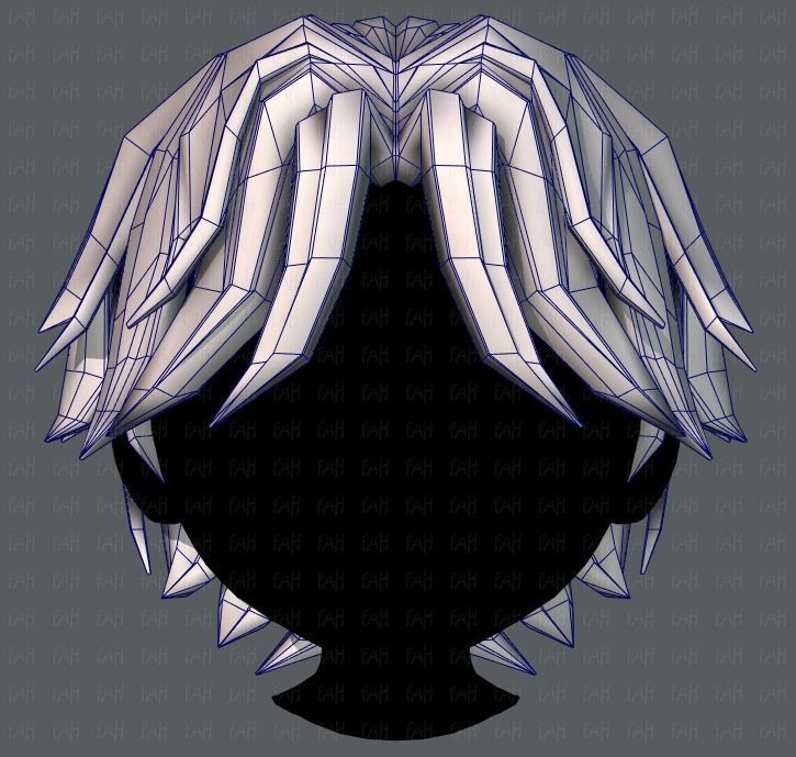 3D Hair style for boy V33 Low-poly 3D model_25