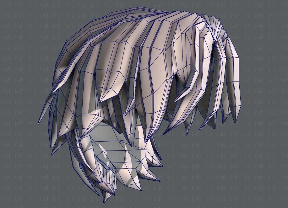3D Hair style for boy V33 Low-poly 3D model_44