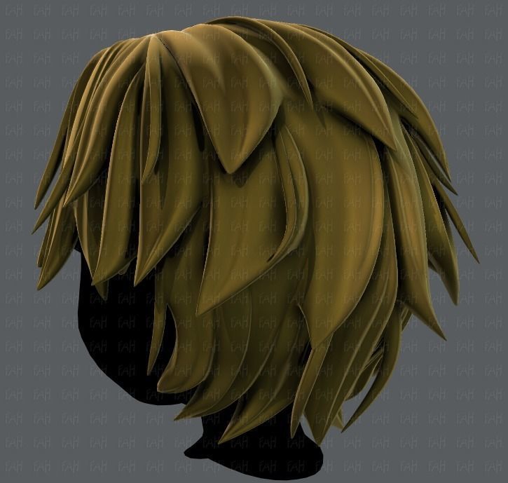 3D Hair style for boy V33 Low-poly 3D model_6