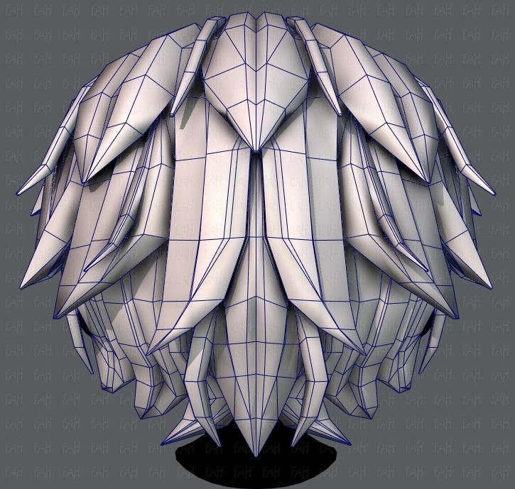 3D Hair style for boy V33 Low-poly 3D model_29