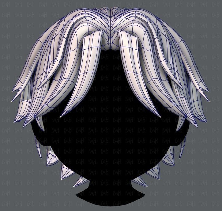 3D Hair style for boy V33 Low-poly 3D model_9