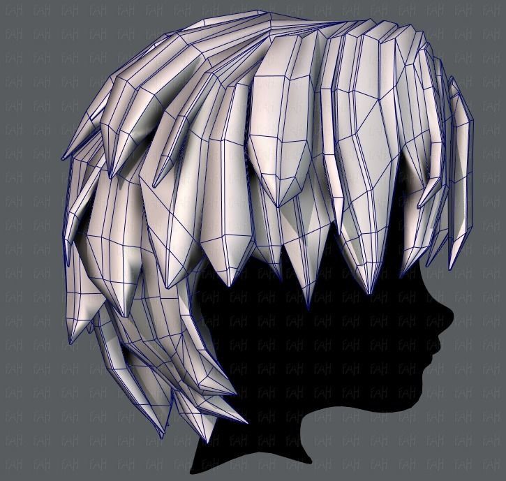 3D Hair style for boy V33 Low-poly 3D model_27