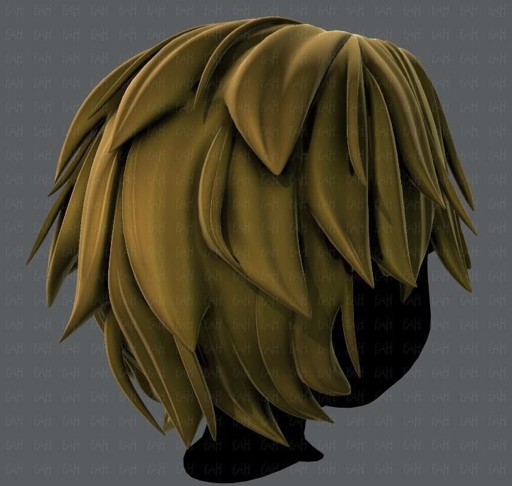 3D Hair style for boy V33 Low-poly 3D model_4