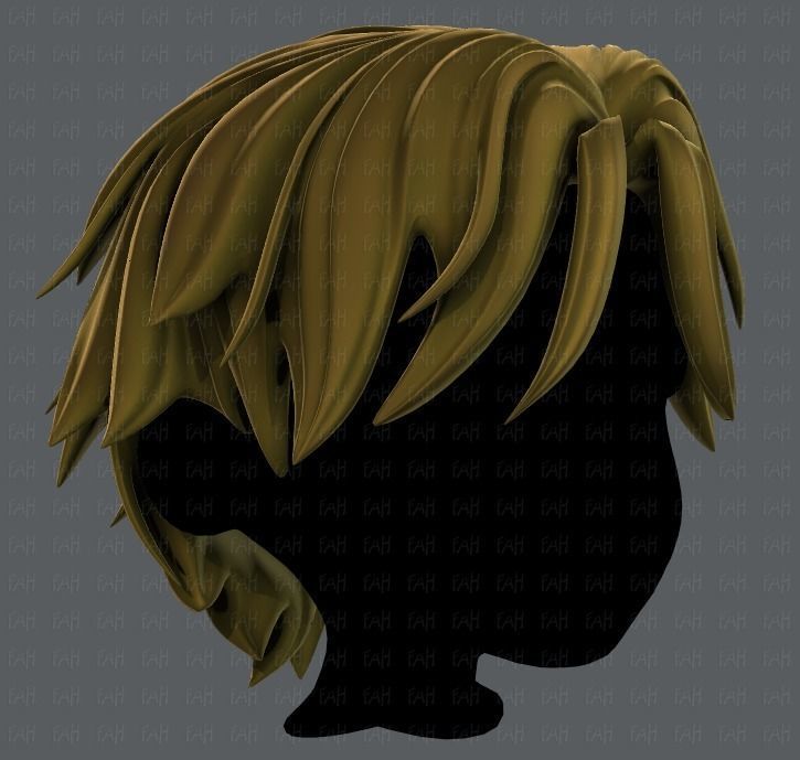 3D Hair style for boy V33 Low-poly 3D model_2