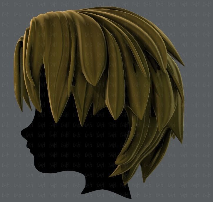 3D Hair style for boy V33 Low-poly 3D model_7