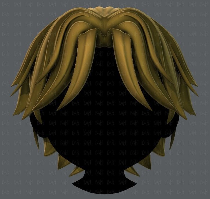 3D Hair style for boy V33 Low-poly 3D model_1