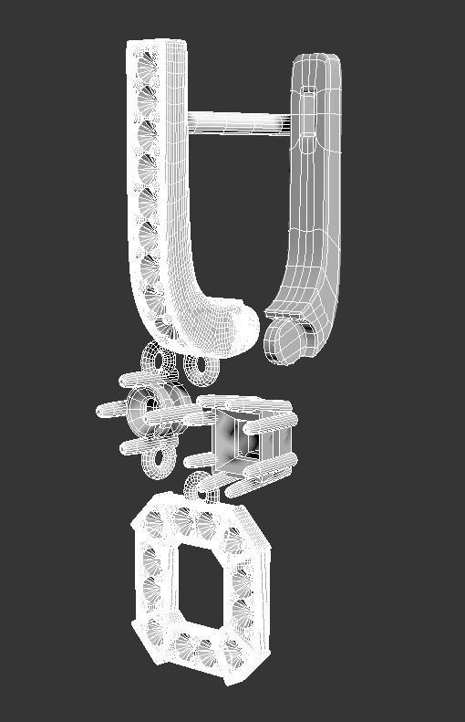 161002 E Vintage Classic Movable Earrings   3D print model_1