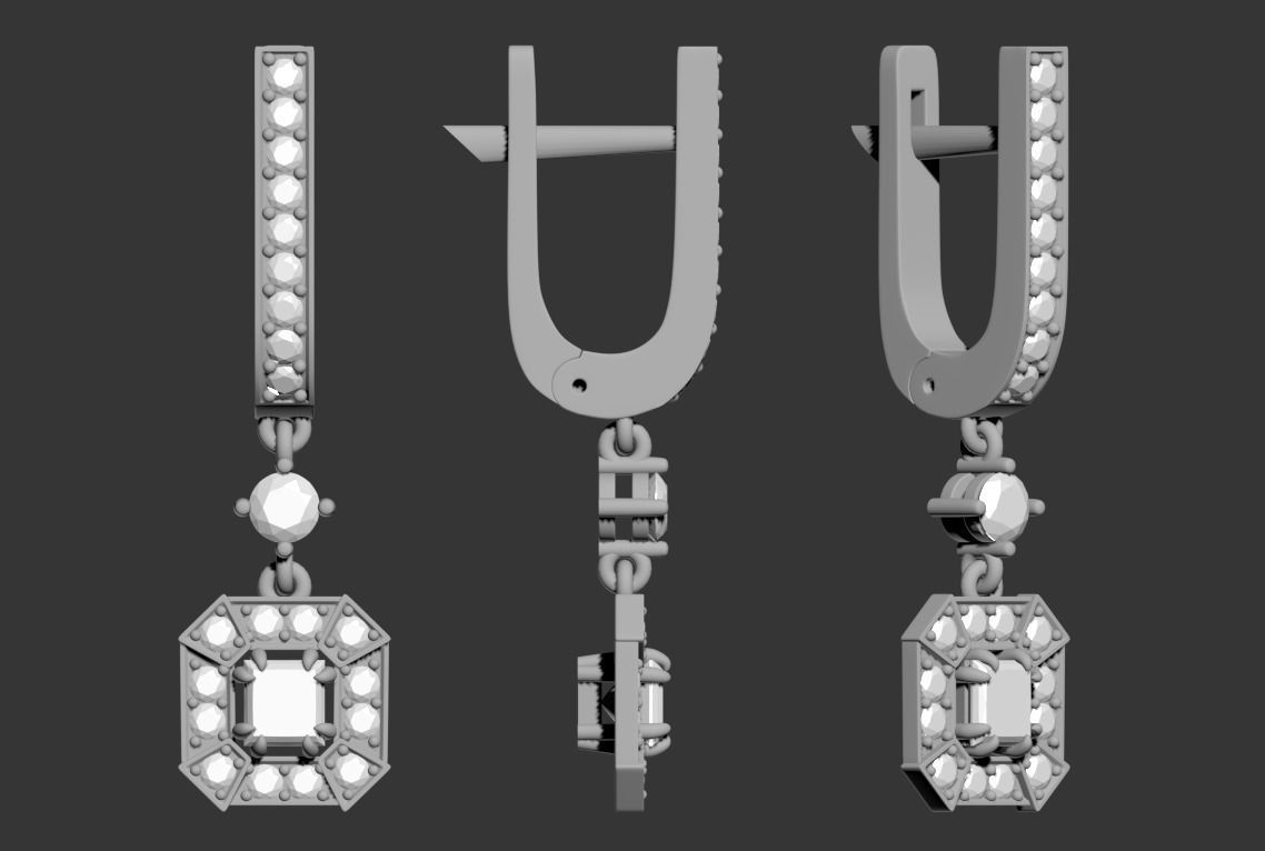 161002 E Vintage Classic Movable Earrings   3D print model_4