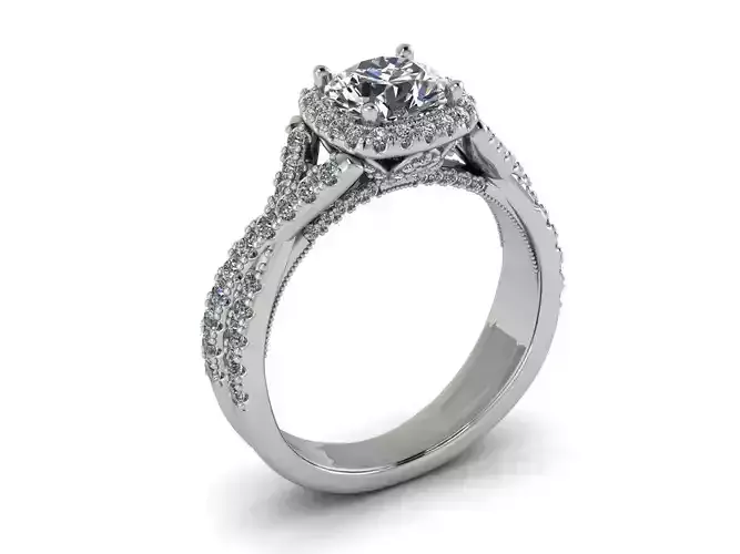 Ring05 halo engagement ring gold