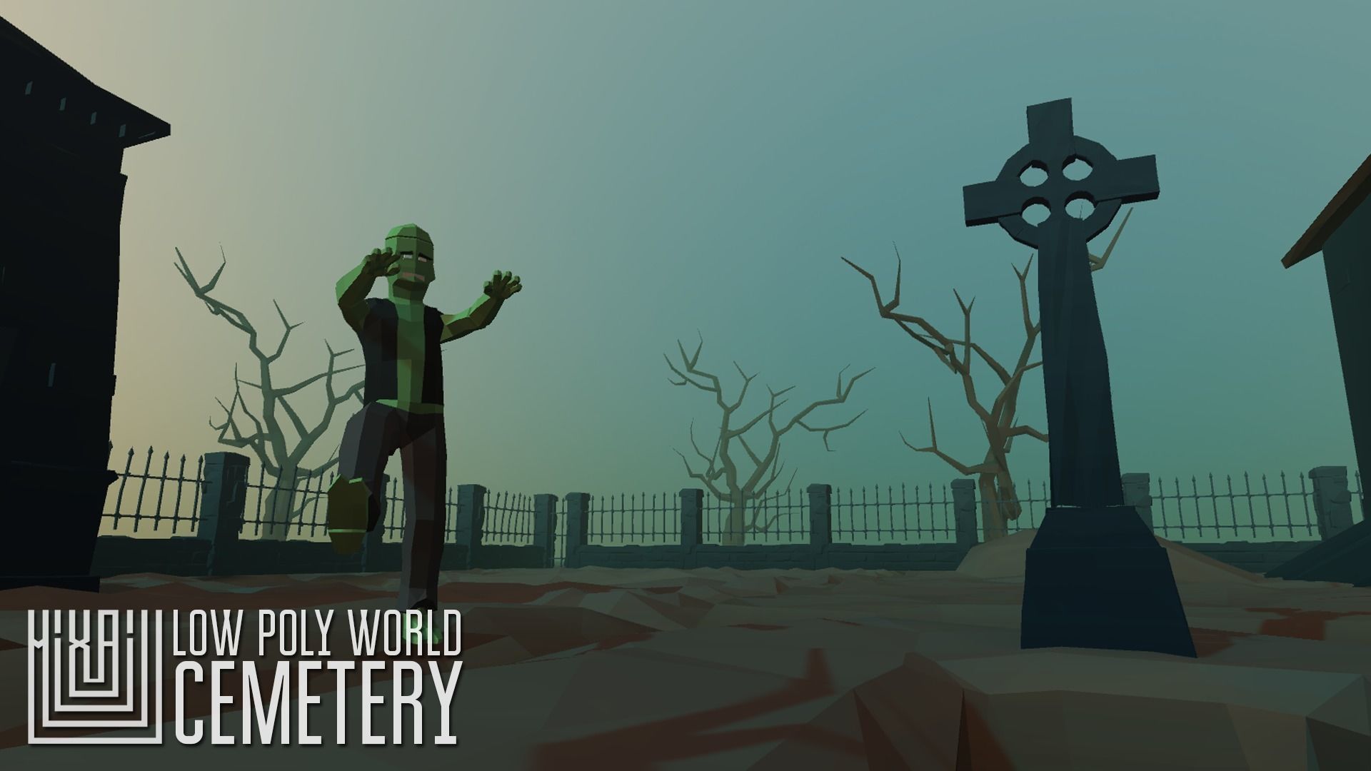 LOW POLY WORLD - CEMETERY Low-poly 3D model_5