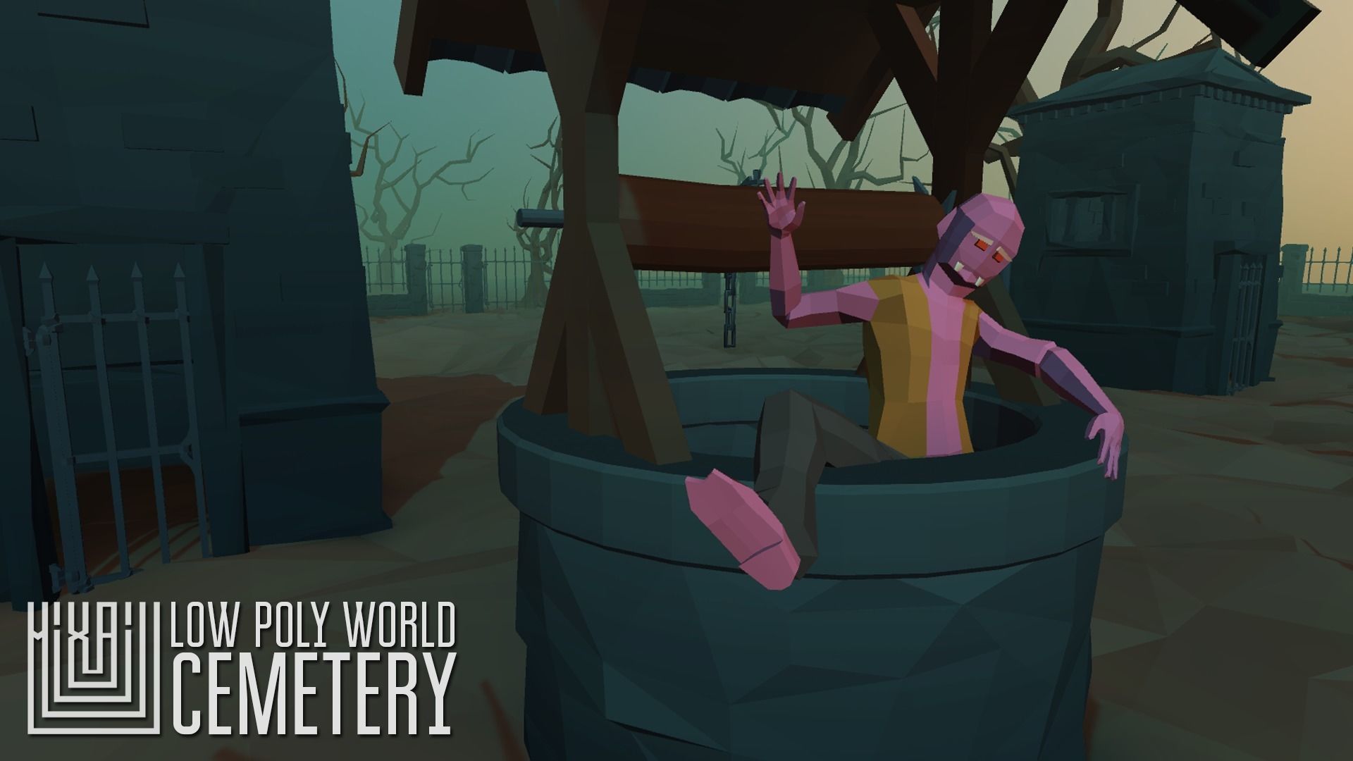 LOW POLY WORLD - CEMETERY Low-poly 3D model_4