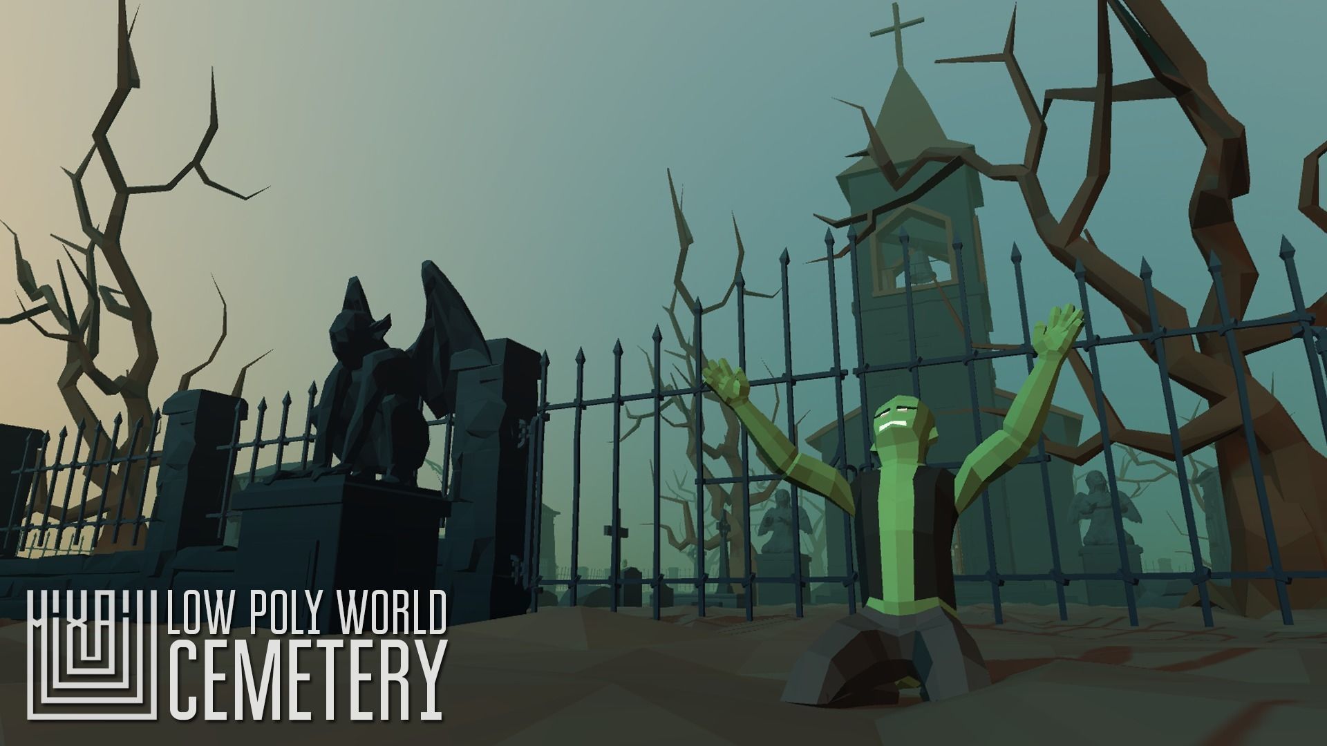 LOW POLY WORLD - CEMETERY Low-poly 3D model_7