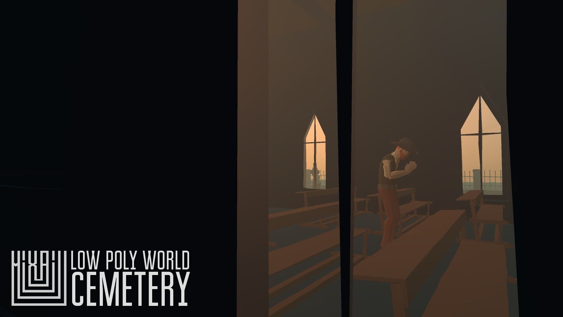 LOW POLY WORLD - CEMETERY Low-poly 3D model_2