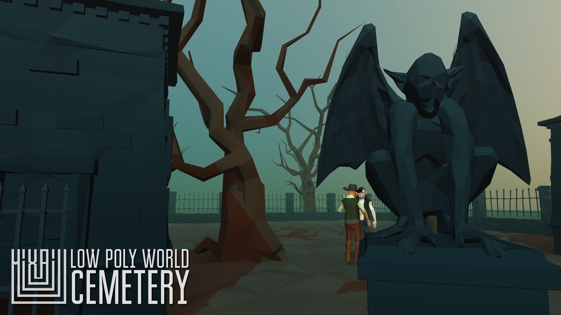 LOW POLY WORLD - CEMETERY Low-poly 3D model_3
