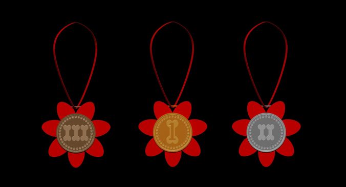 dog medals Low-poly 3D model