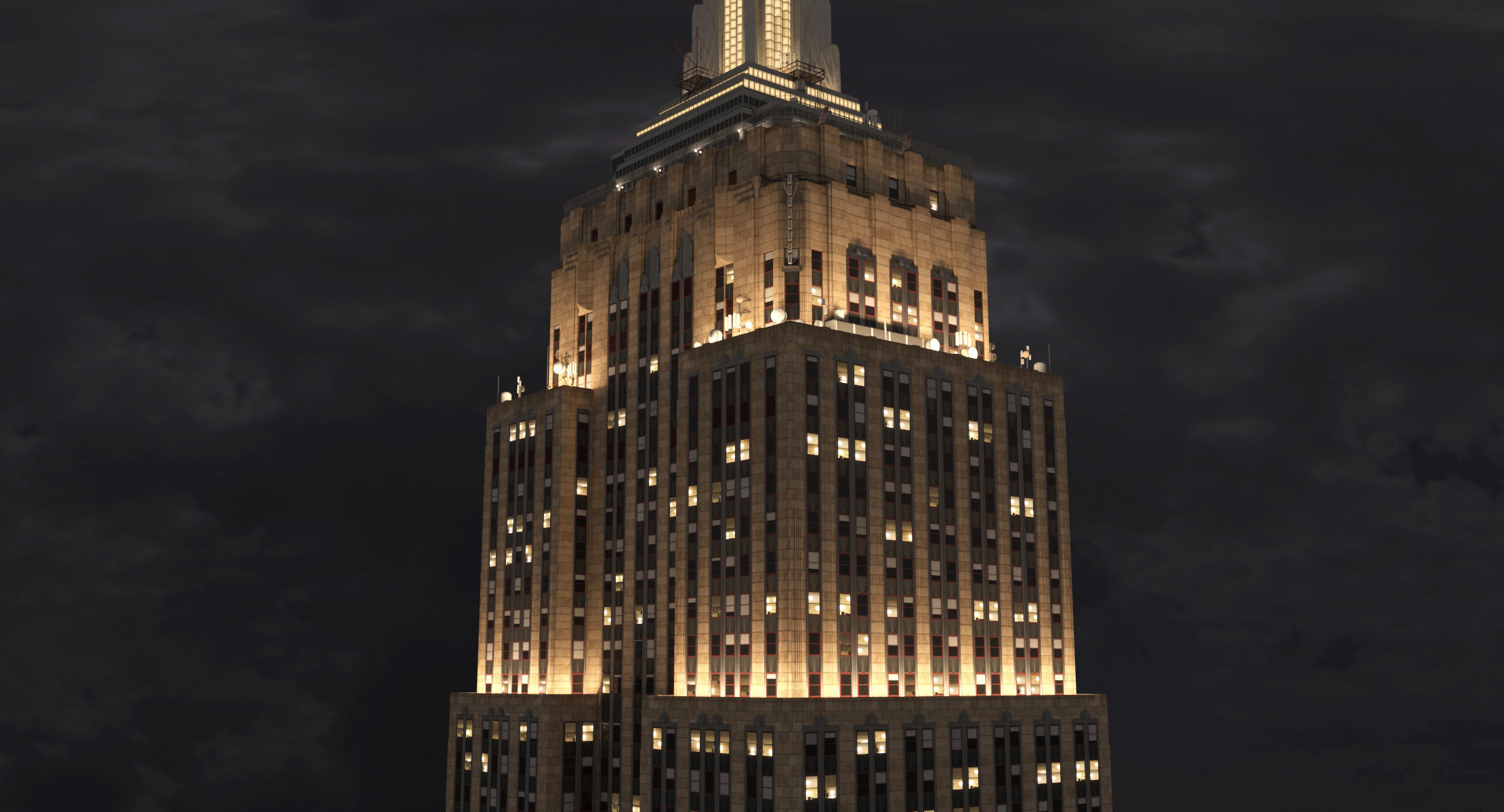 Empire State Building - Day and Night Low-poly 3D model_12