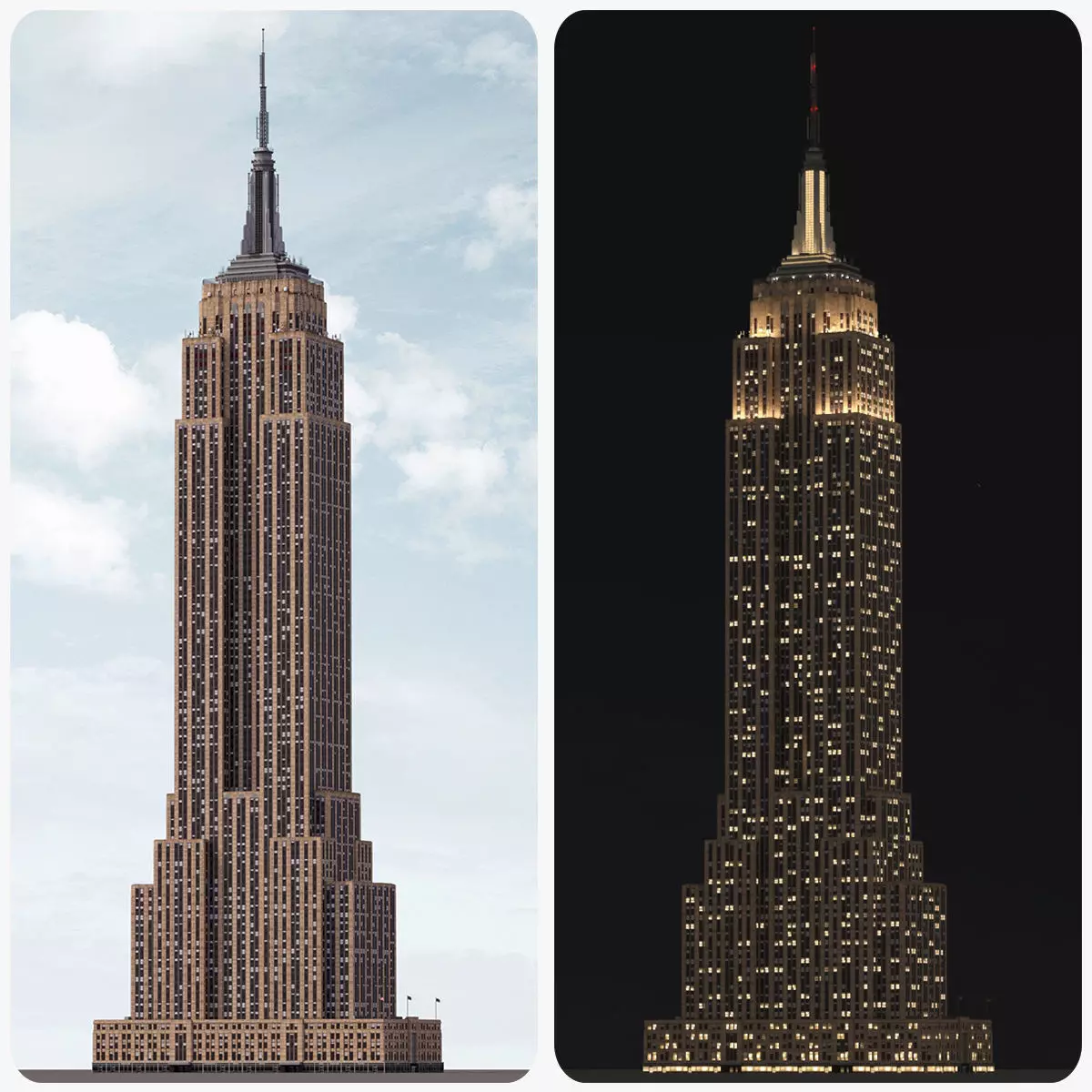 Empire State Building - Day and Night Low-poly 3D model_0